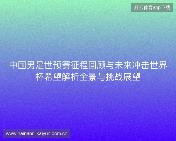 中国男足世预赛征程回顾与未来冲击世界杯希望解析全景与挑战展望