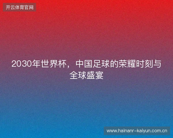 2030年世界杯，中国足球的荣耀时刻与全球盛宴